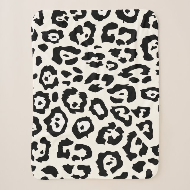 Cute Leopard Print Sherpa Blanket (Front)