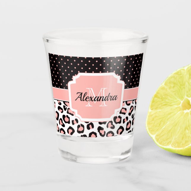 Cute Leopard Print Shot Glass (Front)
