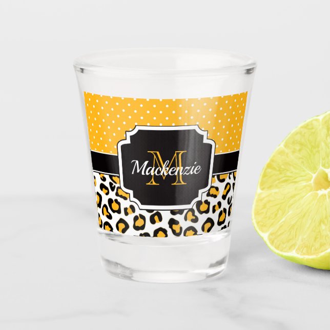 Cute Leopard Print Shot Glass (Front)