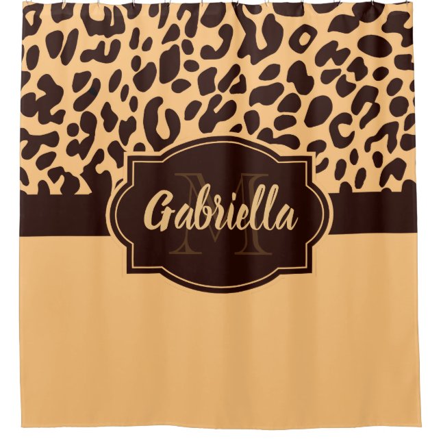 Cute Leopard Print Shower Curtain (Front)