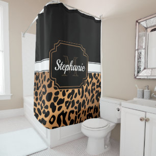 Cute Leopard Print Shower Curtain