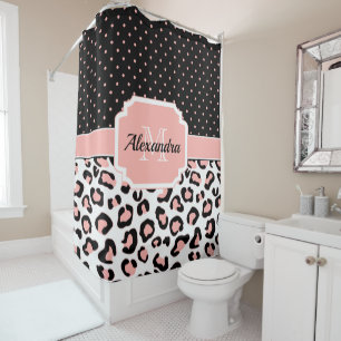 Cute Leopard Print Shower Curtain