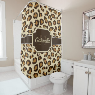 Cute Leopard Print Shower Curtain