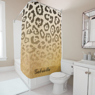 Cute Leopard Print Shower Curtain