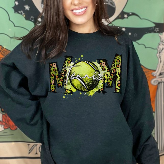 Cute Leopard Print Tennis Mum  Sweatshirt (Creator Uploaded)