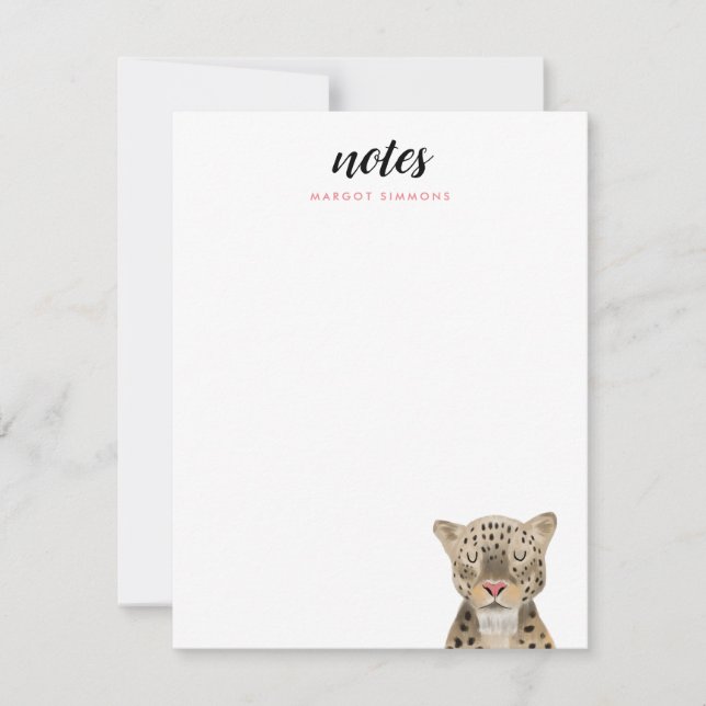 Cute Leopard Safari Animal Card (Front)