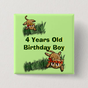 Cute Leopard Safari Birthday Invitation Magnet 15 Cm Square Badge