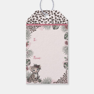 Cute Leopard Safari Girl To From Gift Tags