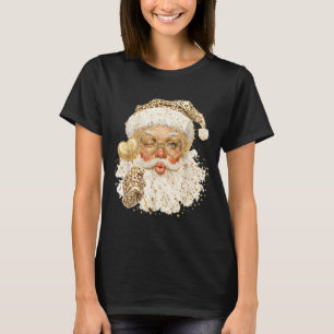 Cute Leopard Santa Claus Merry Christmas 2026 Prep T-Shirt