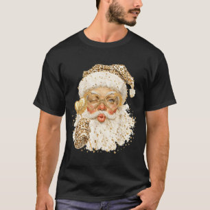 Cute Leopard Santa Claus Merry Christmas 2026 Prep T-Shirt