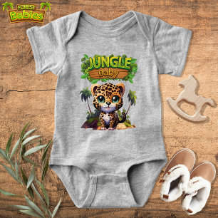 Cute Leopard Tropical Jungle Safari Kitty Cat 🐆 Baby Bodysuit
