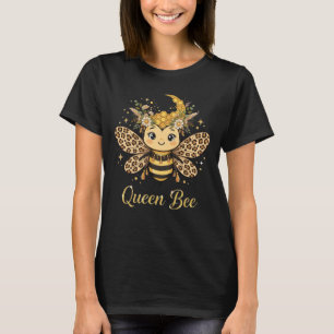 Cute Leopard Wings Honeycomb Crown Boho Flower T-Shirt