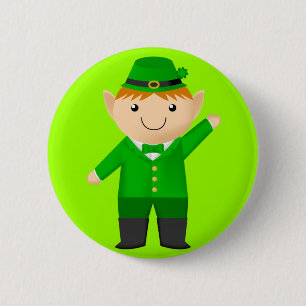 Cute Leprechaun 6 Cm Round Badge
