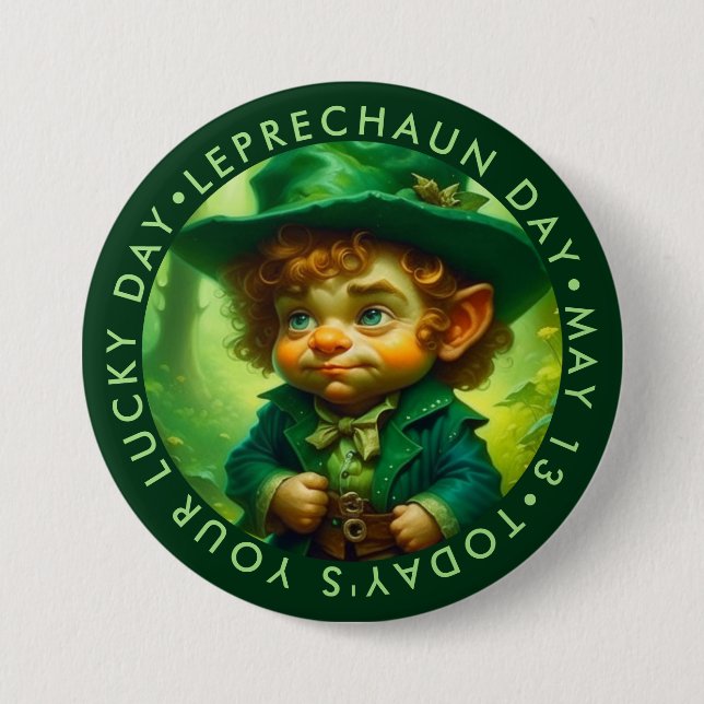 Cute Leprechaun Day, lucky day 7.5 Cm Round Badge (Front)