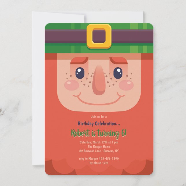 Cute Leprechaun Invitation (Front)