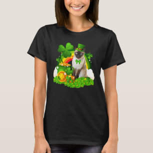 Cute Leprechaun Siamese Cat Lover Owner Saint Patr T-Shirt