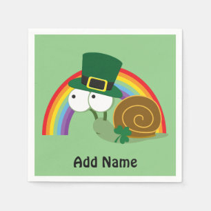 Cute Leprechaun Snail Napkin