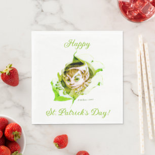 Cute Leprechaun St. Patrick's Day Napkin