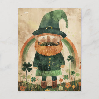 Cute Leprechaun Watercolor St. Patrick's Day  Postcard