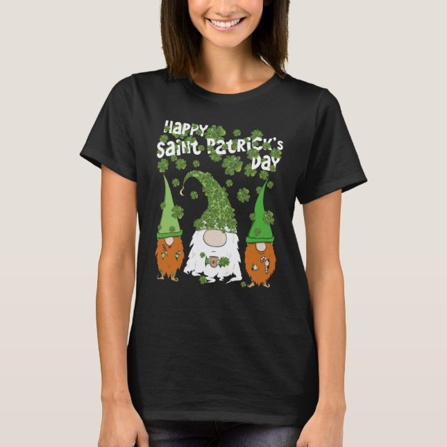 Cute Leprechauns Green C Shamrock Happy St Patrick T-Shirt (Front)