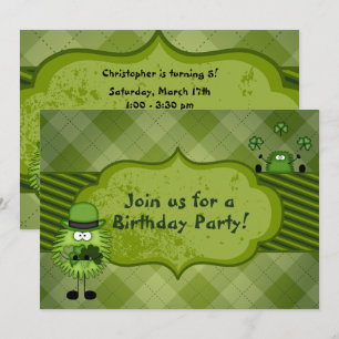 Cute Leprechauns Irish St Patrick's Day Birthday Invitation