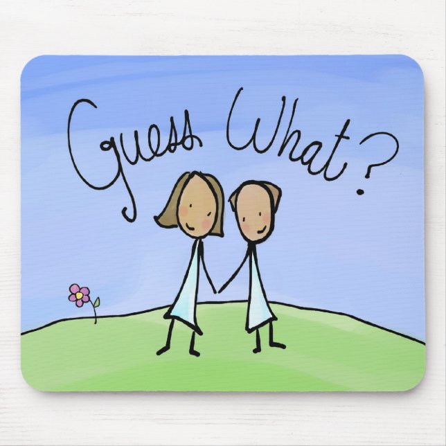 Cute Lesbian Couple Guess What Mouse Mat (Front)