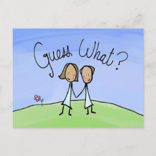 Cute Lesbian Couple Guess What Postcard