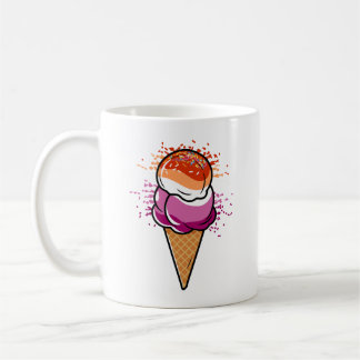 Cute Lesbian Sapphic LGBT Pride Flag Ice Cream Coffee Mug