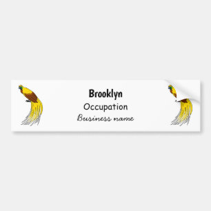 Cute lesser bird of paradise illustration bumper sticker