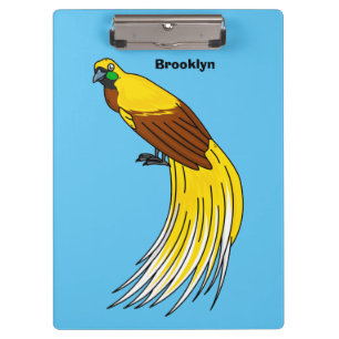 Cute lesser bird of paradise illustration clipboard