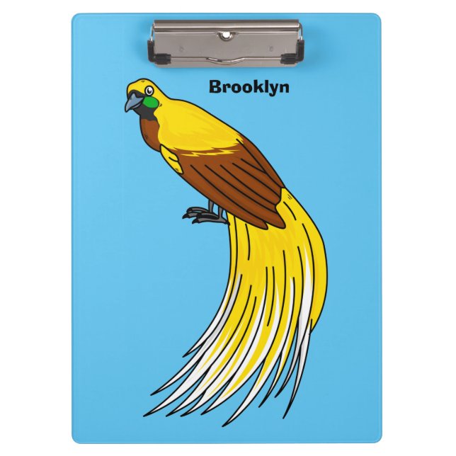 Cute lesser bird of paradise illustration clipboard (Front)