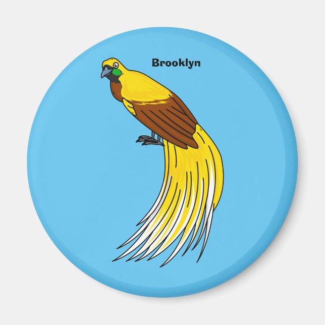 Cute lesser bird of paradise illustration magnet (Front)