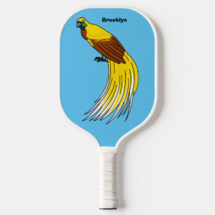 Cute lesser bird of paradise illustration  pickleball paddle