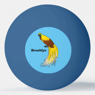 Cute lesser bird of paradise illustration ping pong ball