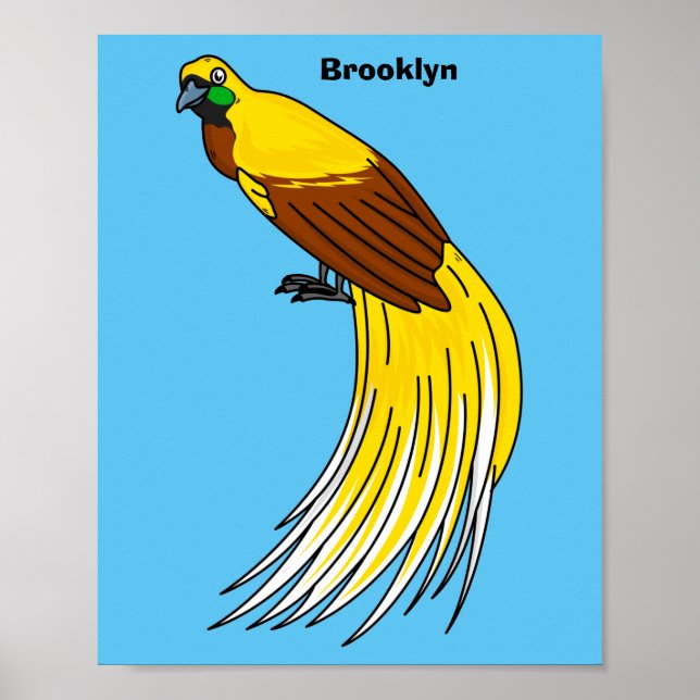 Cute lesser bird of paradise illustration poster (Front)
