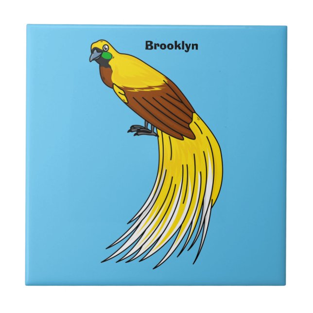 Cute lesser bird of paradise illustration tile (Front)