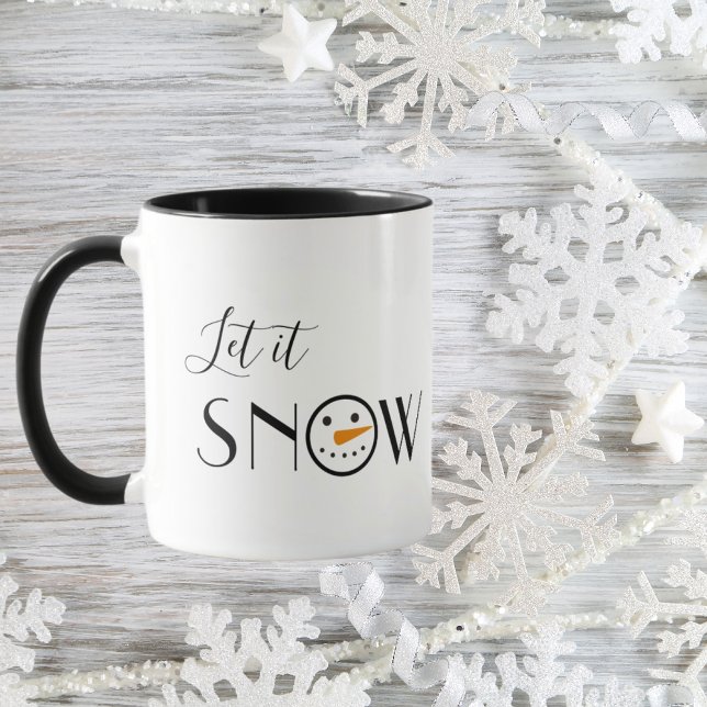 Cute Let it Snow Snowman Modern Mug (Creator Uploaded)