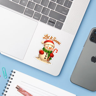 Cute Let It Snow Snowman Sticker