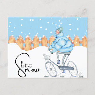 Cute Let it Snow Winter Postcard