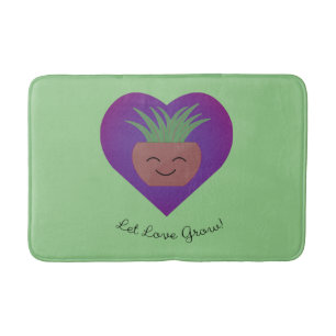 Cute Let Love Grow Aloe Bath Mat
