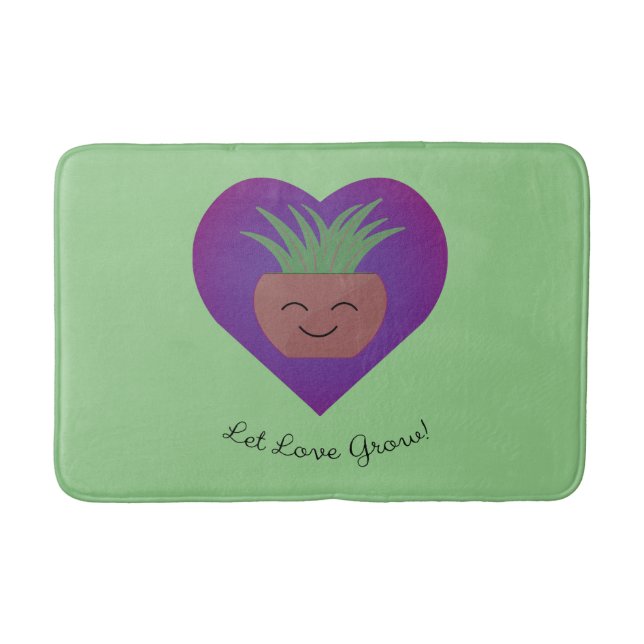 Cute Let Love Grow Aloe Bath Mat (Front)