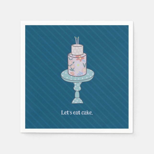 Cute Lets Eat Cake Napkin (Front)