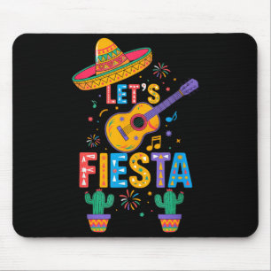 Cute Lets Fiesta Cactus Guitar Mexican Party Cinco Mouse Mat