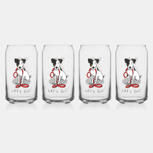 Cute Let's Go! Jack Russell Terrier (tri-colour 1) Can Glass