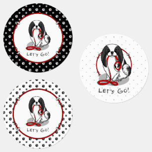 Cute Let's Go! Japanese Chin Dog (black & white 1)