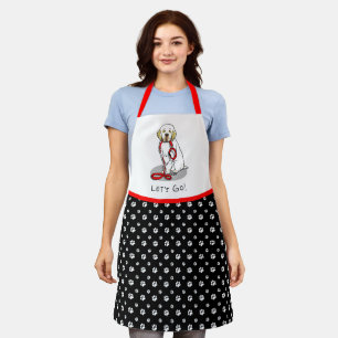 Cute Let's Go! Walk Clumber Spaniel Dog (lemon 1) Apron