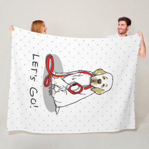 Cute Let's Go! Walk Clumber Spaniel Dog (lemon 1) Fleece Blanket