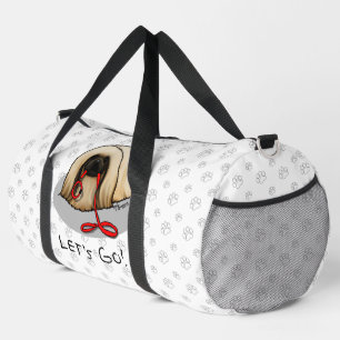 Cute Let's Go! Walk Pekingese Dog (brown masked) Duffle Bag