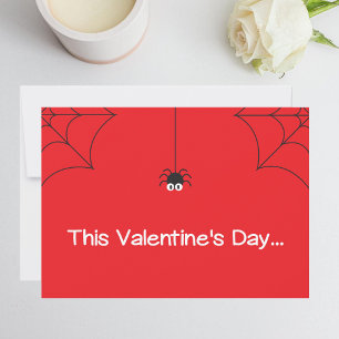 Cute Let's Hang Out Valentine Spiders Holiday Card