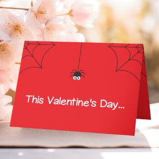 Cute Let's Hang Out Valentine Spiders Holiday Card
